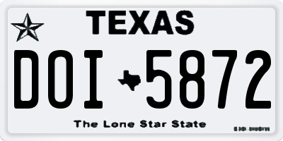TX license plate DOI5872