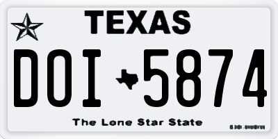 TX license plate DOI5874