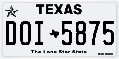 TX license plate DOI5875