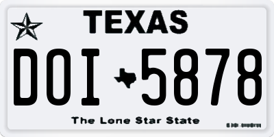 TX license plate DOI5878