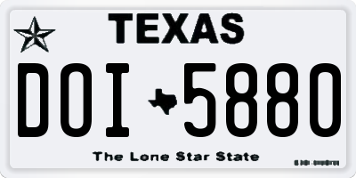 TX license plate DOI5880