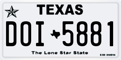 TX license plate DOI5881