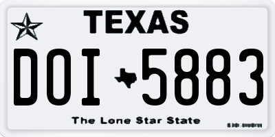TX license plate DOI5883