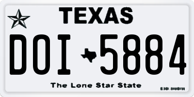 TX license plate DOI5884