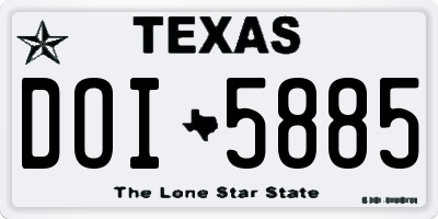TX license plate DOI5885