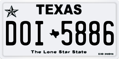 TX license plate DOI5886