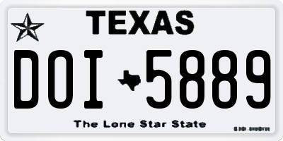 TX license plate DOI5889