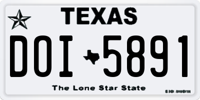 TX license plate DOI5891