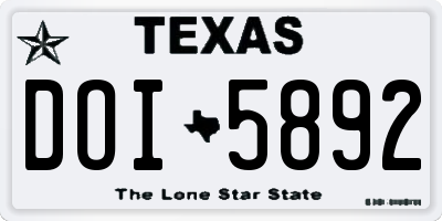 TX license plate DOI5892