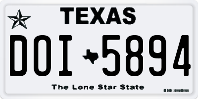 TX license plate DOI5894