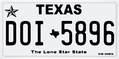 TX license plate DOI5896