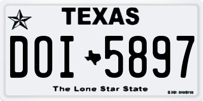 TX license plate DOI5897