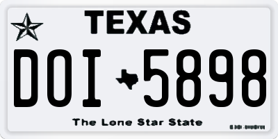 TX license plate DOI5898