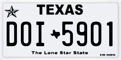 TX license plate DOI5901