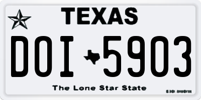 TX license plate DOI5903