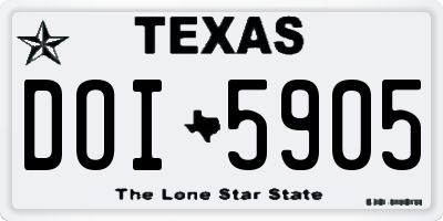 TX license plate DOI5905