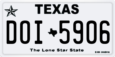 TX license plate DOI5906
