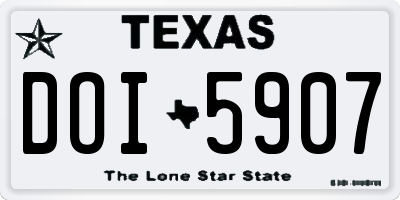 TX license plate DOI5907