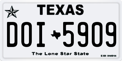 TX license plate DOI5909