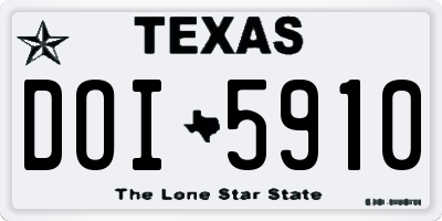 TX license plate DOI5910