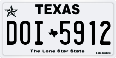 TX license plate DOI5912