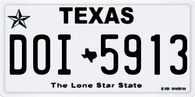 TX license plate DOI5913