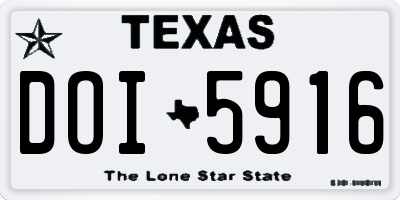 TX license plate DOI5916