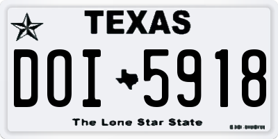 TX license plate DOI5918