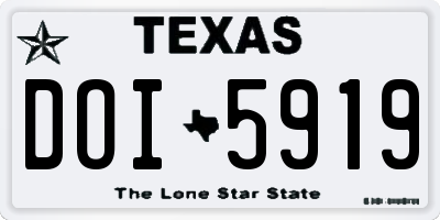 TX license plate DOI5919