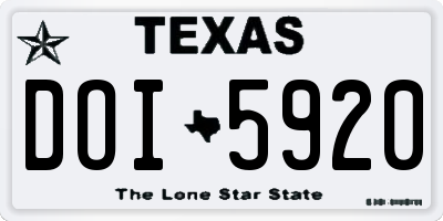 TX license plate DOI5920