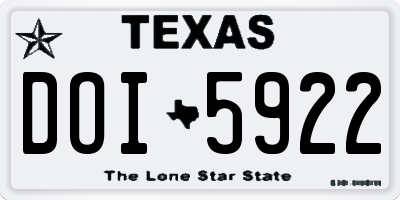 TX license plate DOI5922