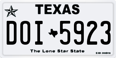 TX license plate DOI5923