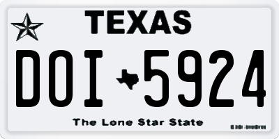 TX license plate DOI5924