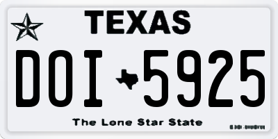 TX license plate DOI5925