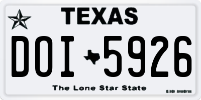 TX license plate DOI5926