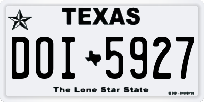 TX license plate DOI5927