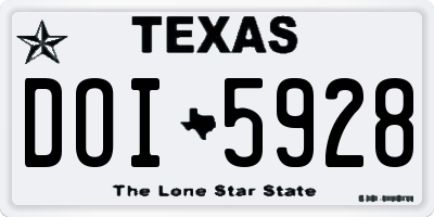 TX license plate DOI5928