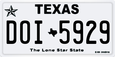 TX license plate DOI5929