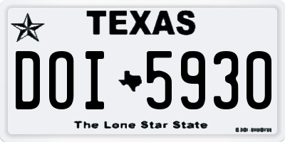 TX license plate DOI5930