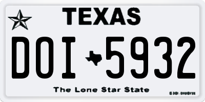 TX license plate DOI5932