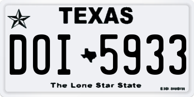 TX license plate DOI5933