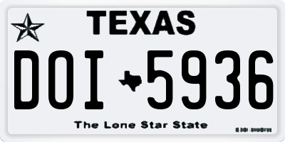 TX license plate DOI5936