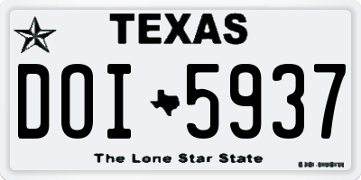 TX license plate DOI5937