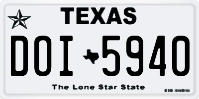 TX license plate DOI5940