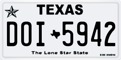 TX license plate DOI5942