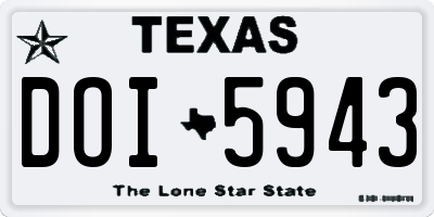 TX license plate DOI5943