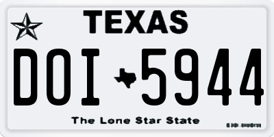 TX license plate DOI5944