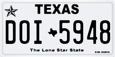 TX license plate DOI5948