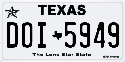 TX license plate DOI5949