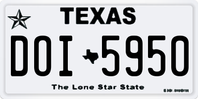 TX license plate DOI5950